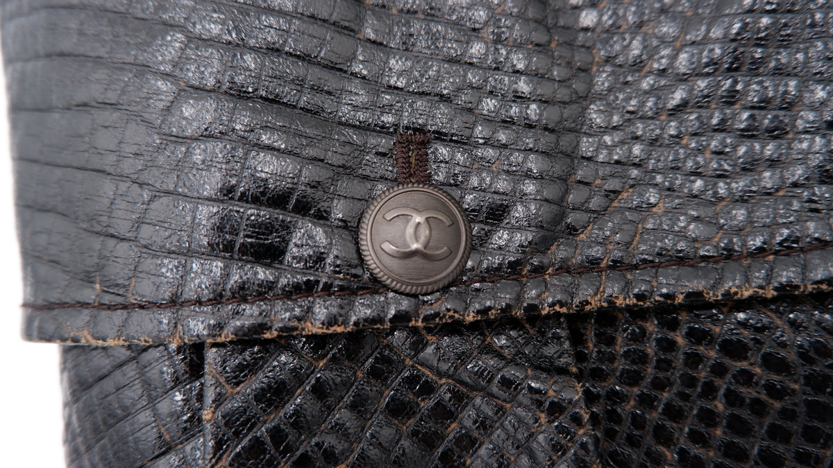 Chanel Deep Brown Croc-Effect Runway Gilet — F/W 2003