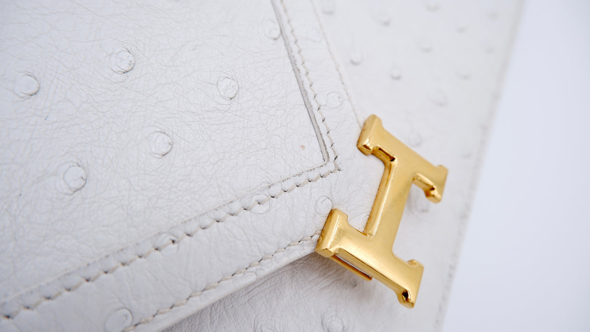 Hermès Off White Ostrich Lydie — 1986