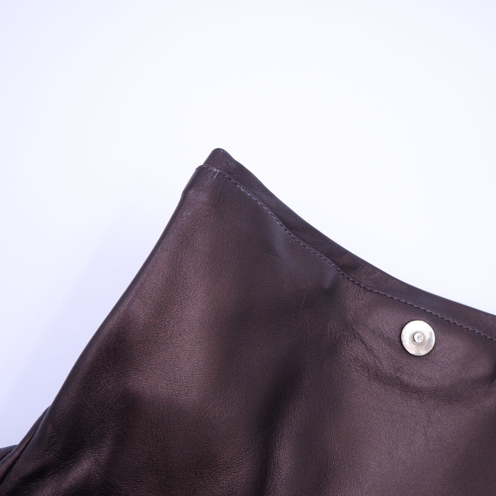 Prada Metallic Brown Nappa Ruffle Bag — 2008