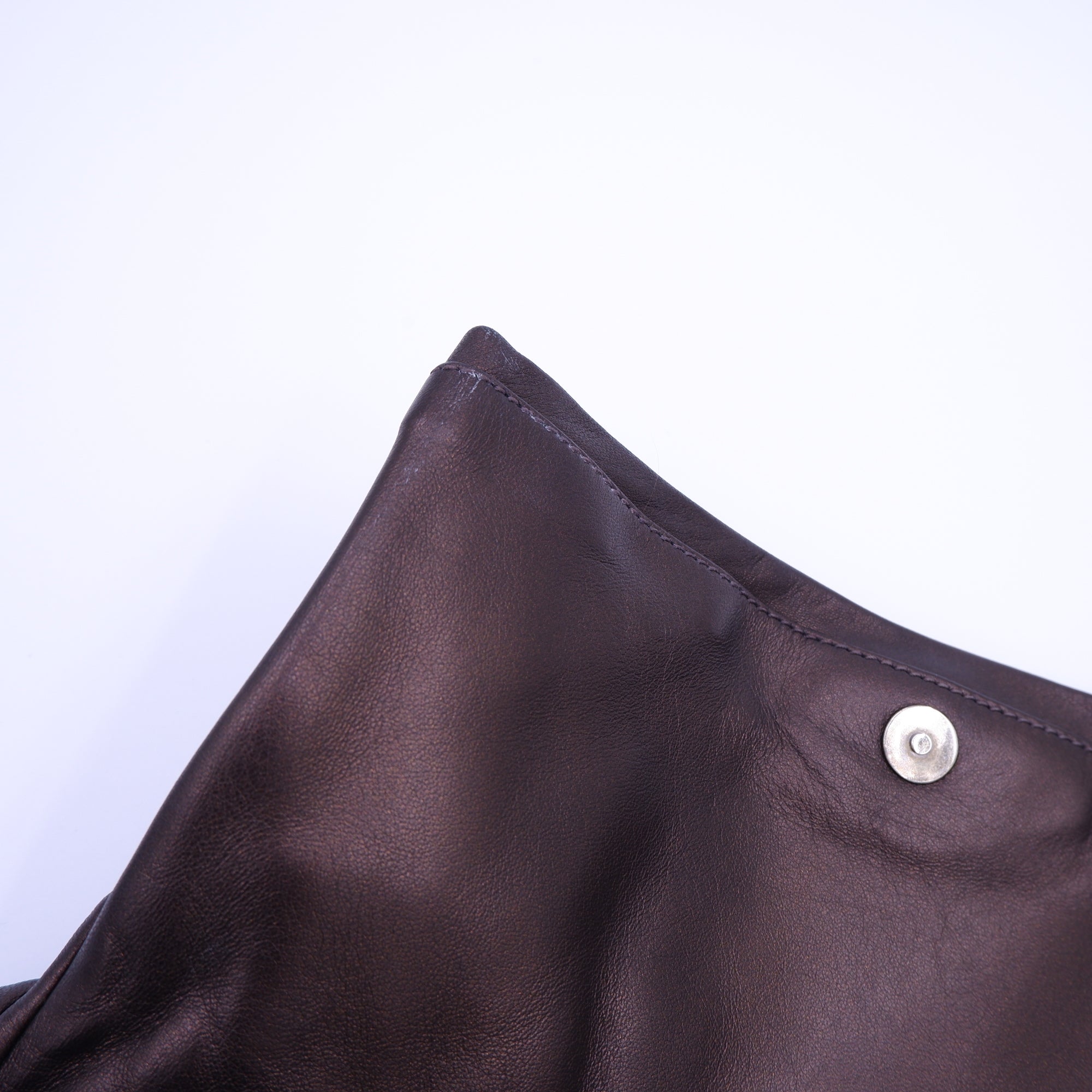 Prada Metallic Brown Nappa Ruffle Bag — 2008