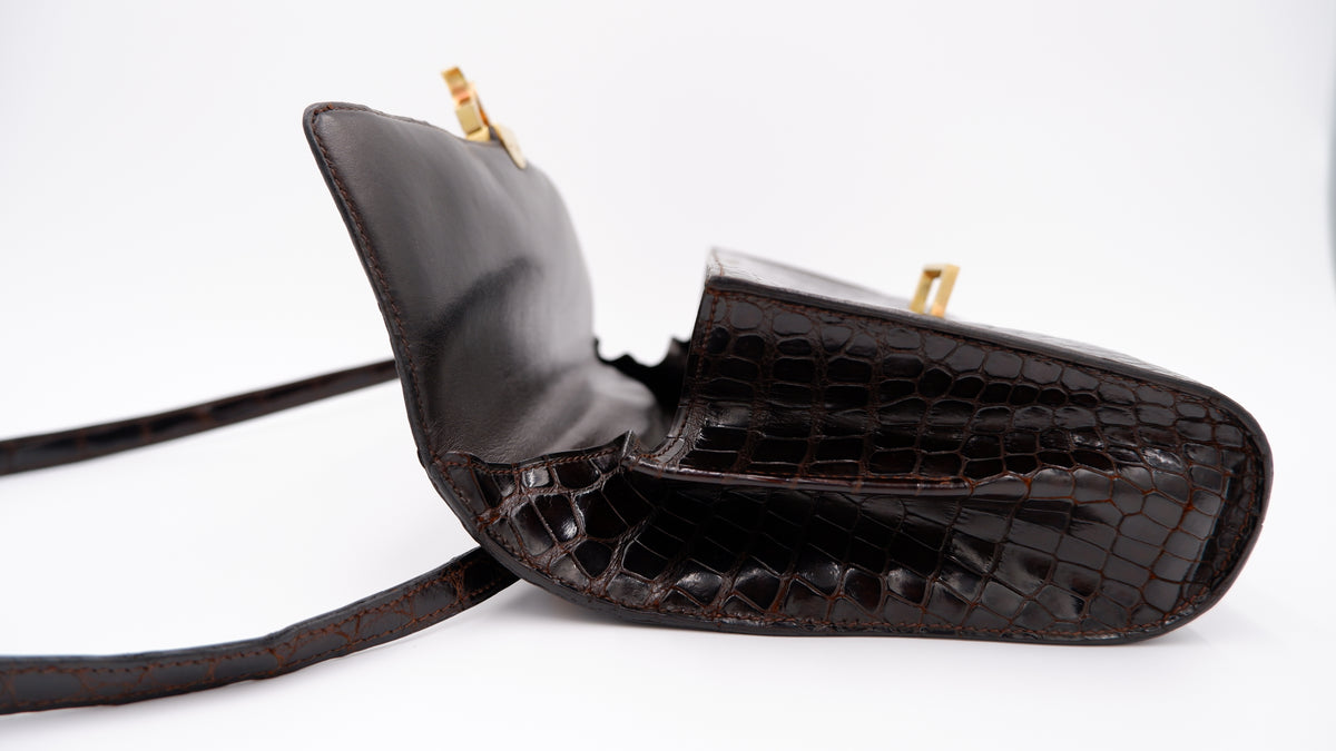 Hermès Gachette Marron Foncé Crocodile — 1962