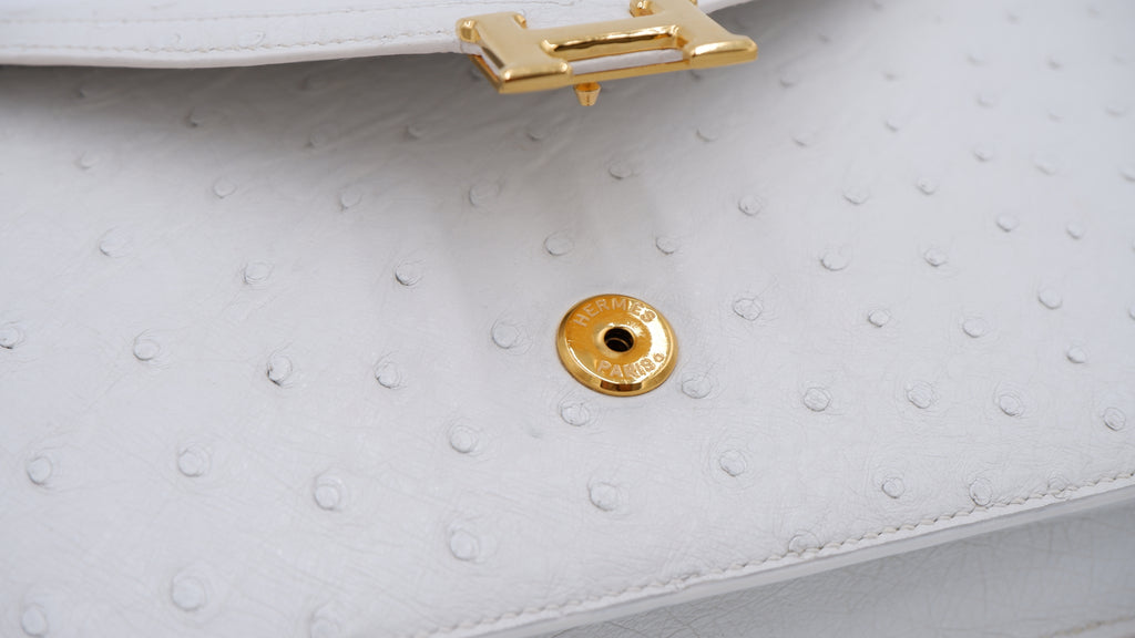 Hermès Off White Ostrich Lydie — 1986