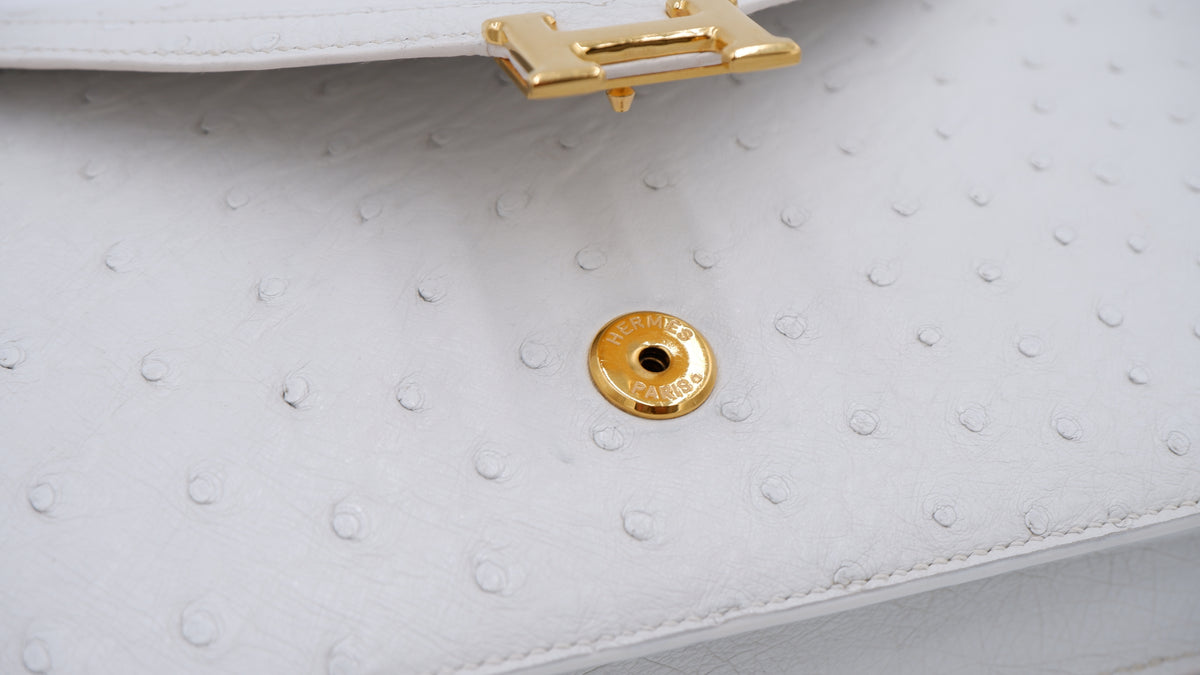 Hermès Off White Ostrich Lydie — 1986