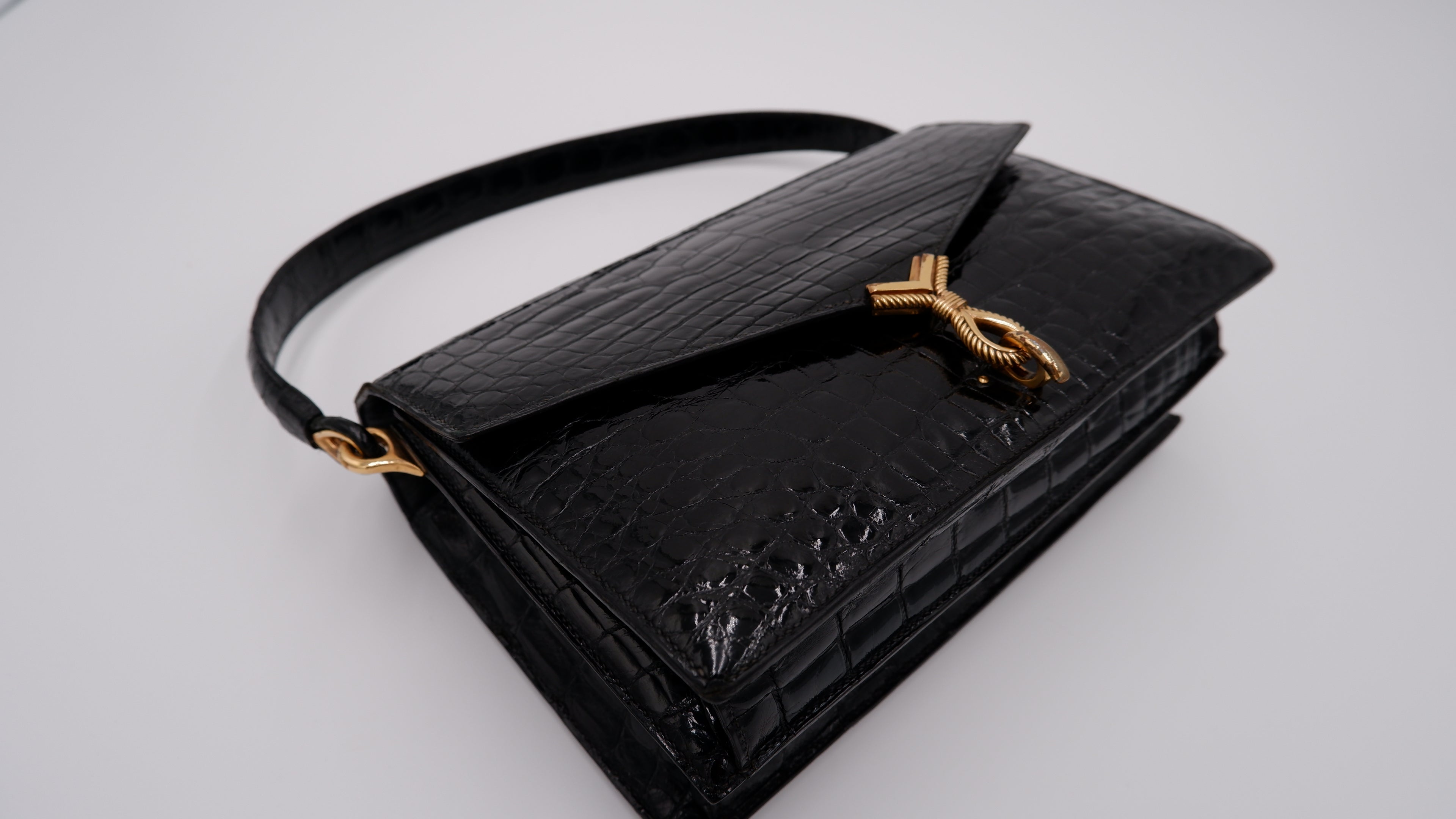 Hermès Cordeau in Black Crocodile — 1964