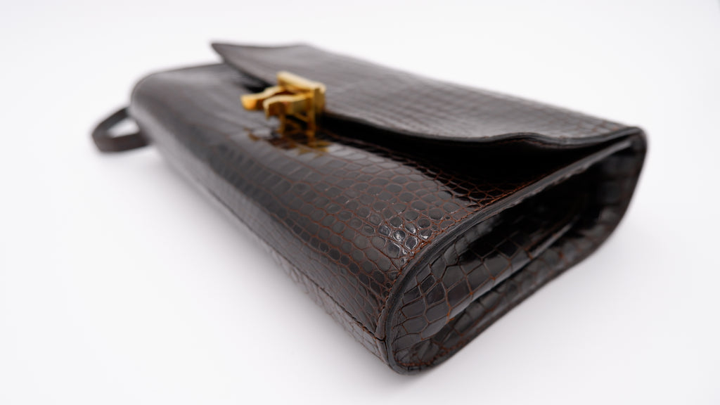 Hermès Gachette Marron Foncé Crocodile — 1962