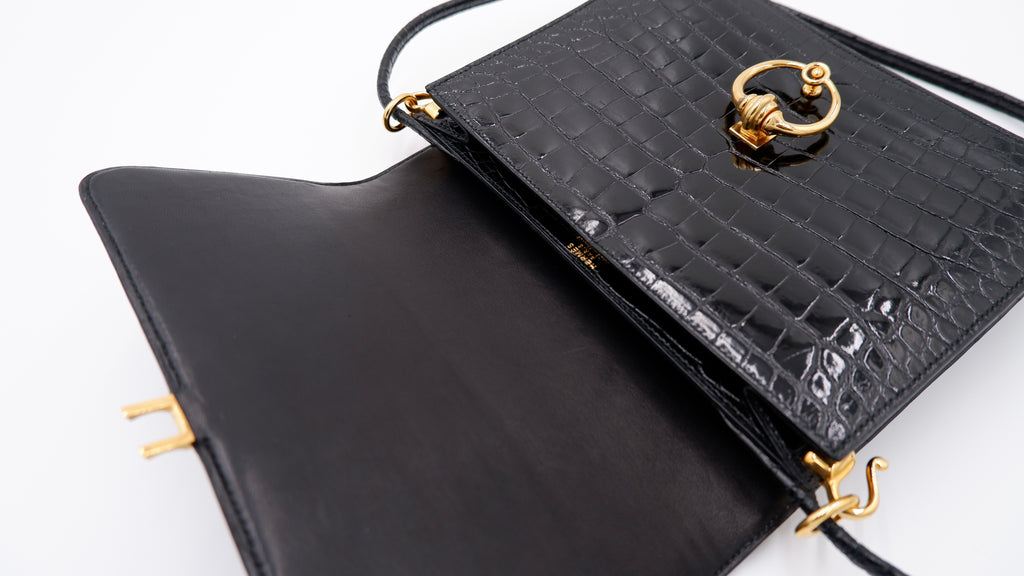 Hermès Séquana Noir Alligator — 1990