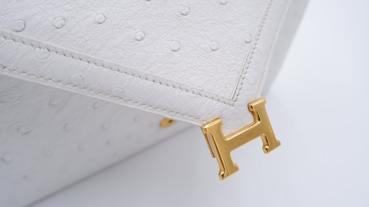 Hermès Off White Ostrich Lydie — 1986