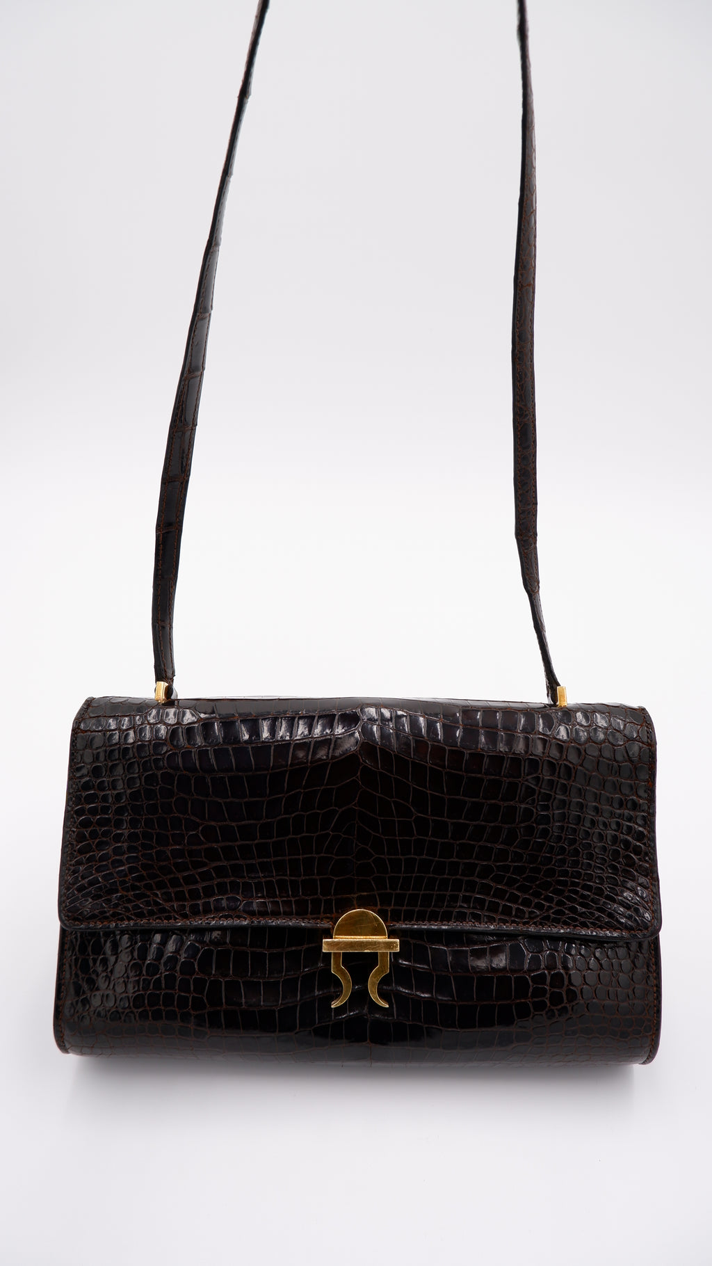 Hermès Gachette Marron Foncé Crocodile — 1962