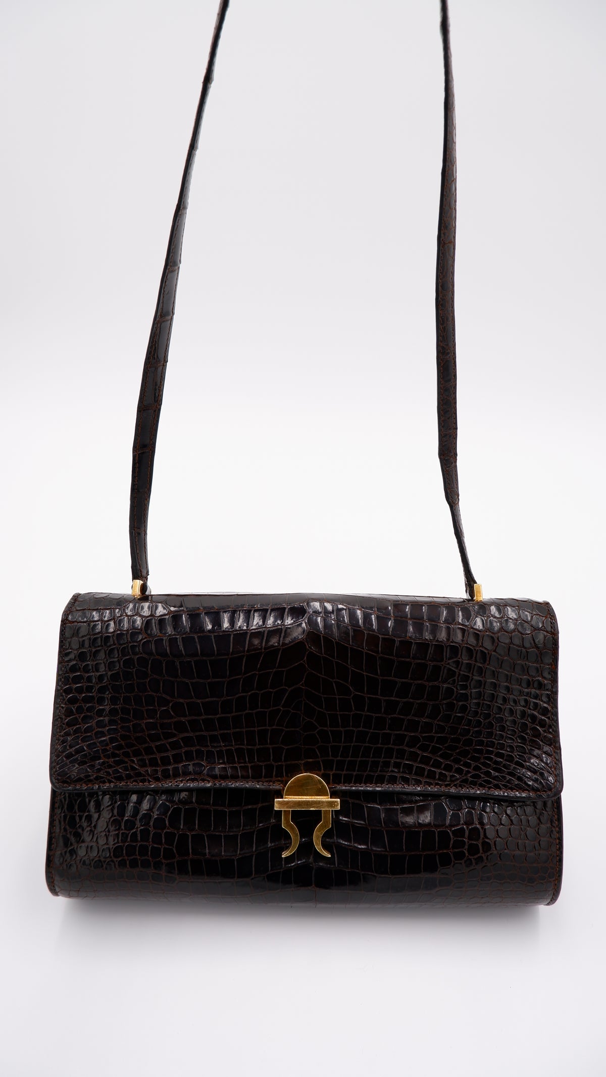 Hermès Gachette Marron Foncé Crocodile — 1962