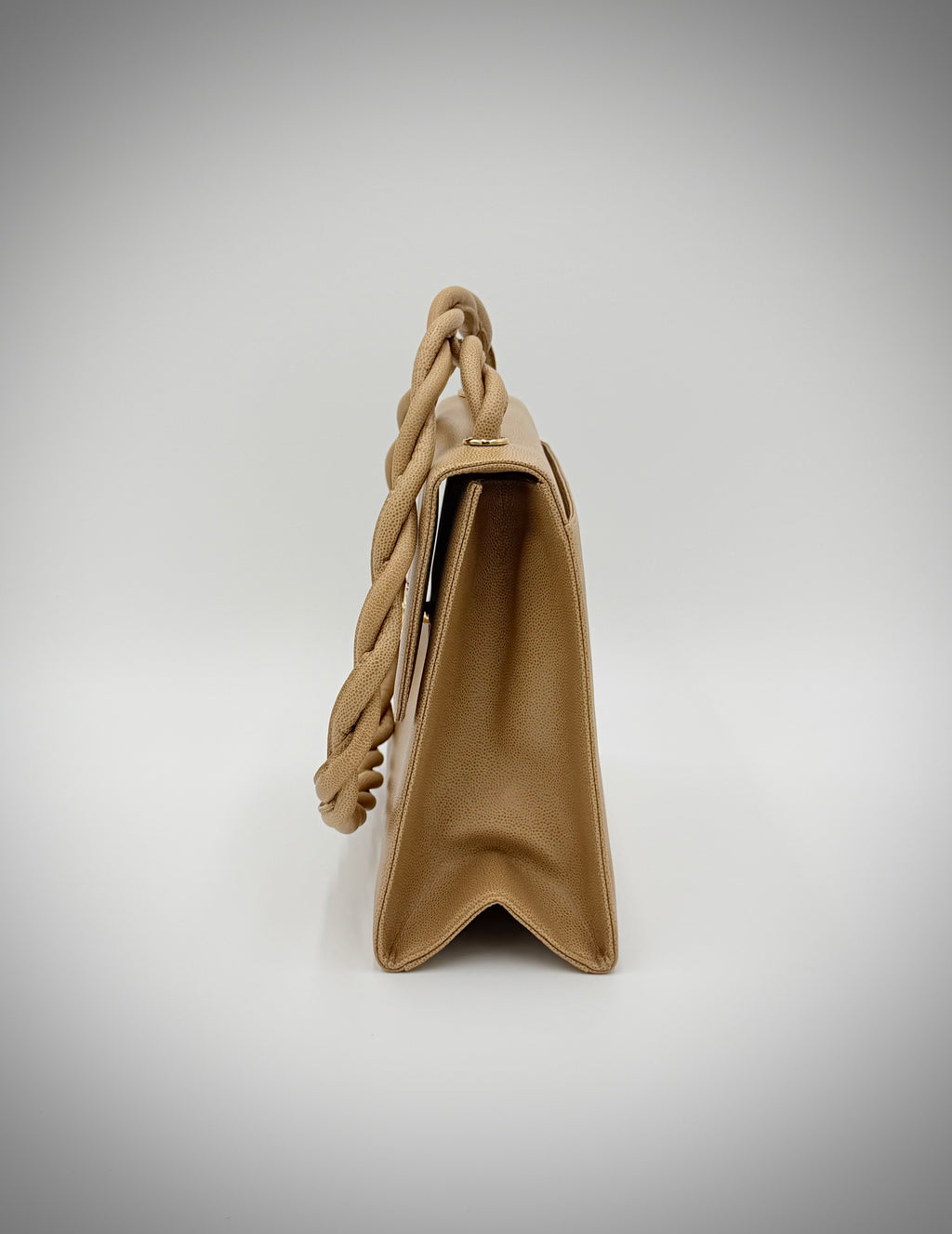 Chanel Beige Matelassé Caviar Twisted-Strap Bag — 1997-1999