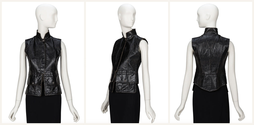 Chanel Deep Brown Croc-Effect Runway Gilet — F/W 2003