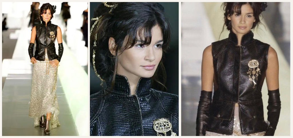 Chanel Deep Brown Croc-Effect Runway Gilet — F/W 2003