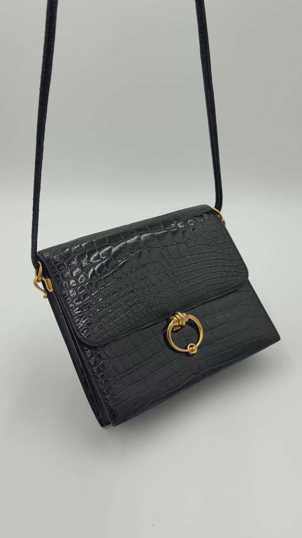 Hermès Séquana Noir Alligator — 1990