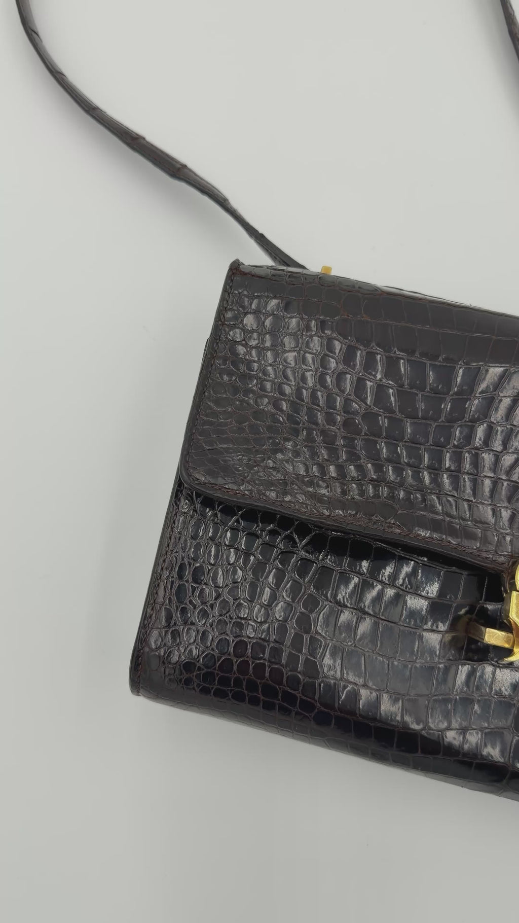 Hermès Gachette Marron Foncé Crocodile — 1962